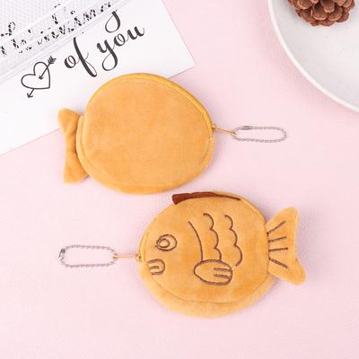 1Pc śliczne pluszowe Snapper-ryba lalka portmonetka torebka na ramię mały uroczy zamek błyskawiczny dziewczyna portfel na monety kabel zestaw słuchawkowy etui na klucze