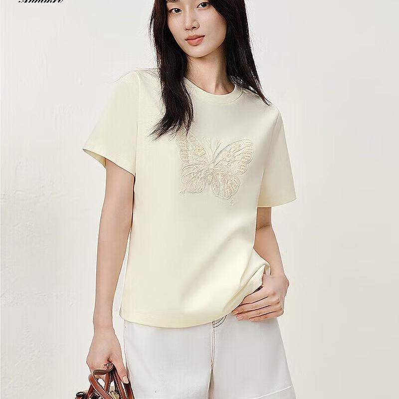 ANNAK Sequin Butterfly Short Sleeve T-Shirt M
