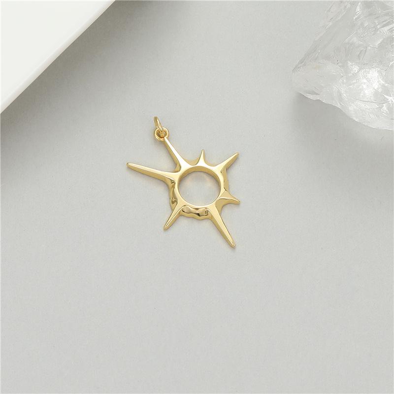 14K Gold-Plated Copper Star, Moon, Cloud Charm Set: Pendant, Bracelet, Necklace, Earrings - DIY Jewelry Materials.