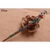 Retro Women Enamel Crystal Peacock Hair Stick Hairpin Chinese Style Handmade Hair Accessories
