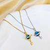 Europäisch-Amerikanische Sternenhimmel Stein Anhänger Halskette für Damen - Hochwertiges Design Schlüsselbein Choker