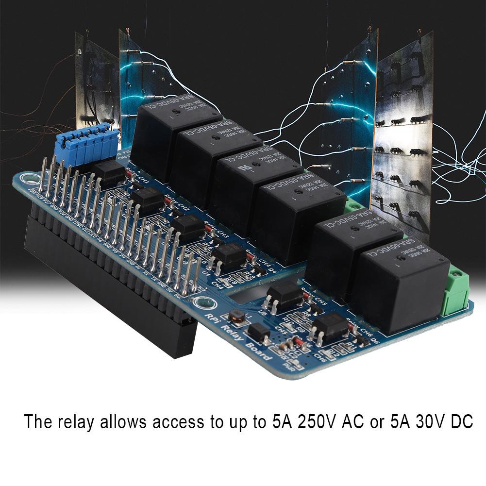 6 Channel RPi Relay Module Expansion Board for Raspberry Pi A+ B+ 2B 3B