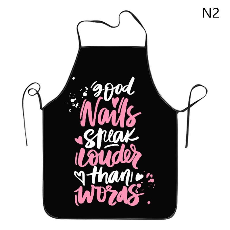 Nail Polish Lipstick Pattern Apron Manicurist Apron Bibs Manicurist Work Clothes For Aprons Women Men Waterproof Apron