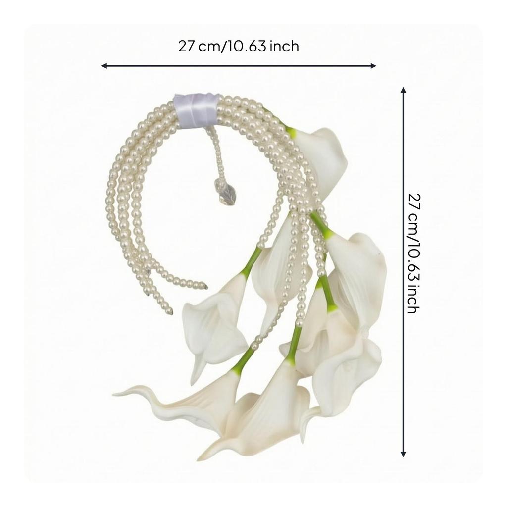 Handmade Bridal Floral Bouquet Photo-Ready Corsage Wristlet Fade-Resistant