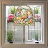 Easter Flower 2D Flat DIY Hanging Gem Art Paintings Charm Double-Side Print Single Side Drill Crystal Painting Crafts Kit