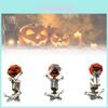 Charming Pumpkin Skull Trio Resin Craft Miniature Halloween Decor For Festive Celebrations