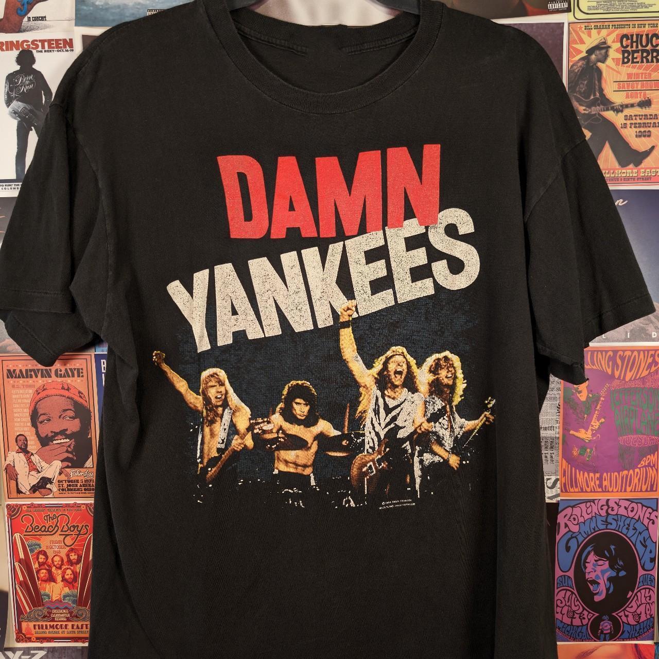 

1990 Damn Yankees World Tour Heavy Cotton Black Full Size Unisex T Shirt MC186 Unisex T-Shirt XXL