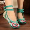 Vintage Handmade Women's Embroidered Canvas Ballet Flats Ladies Comfortable Chinese Ballerinas Vegan Embroidery Shoes