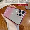 For iPhone 15 Electroplate Glitter Protector Case For iPhone 15 Pro Max Bling Sequins Shockproof Bumper Cover Coque 15 Plus Case