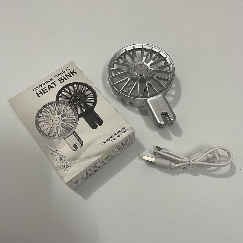 Aluminum Laptop Stand with Cooling Fan & Foldable Storage
