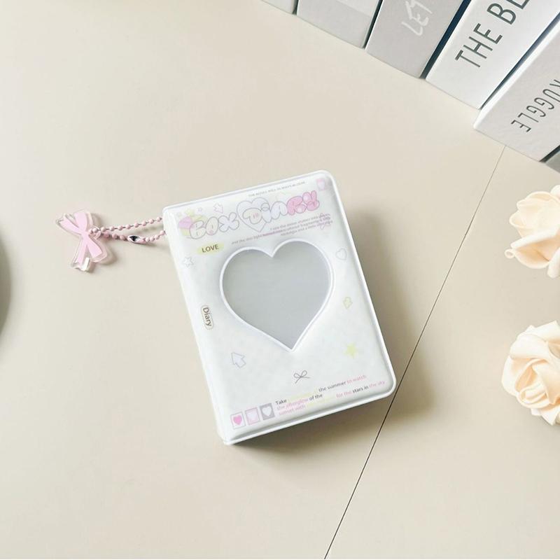 1Pc Cute Bow Photo Album 3 Inch Love Heart Hollow Picture Storage Case Kpop Card Binder Name Card Book Photocard Holder