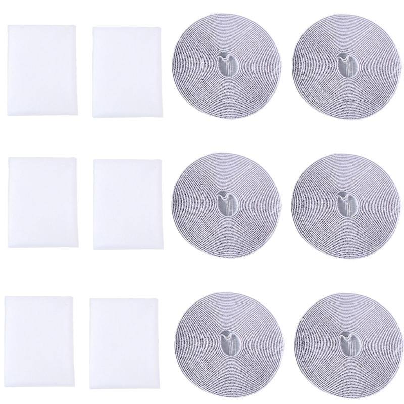 Adjustable Customizable DIY Insect Netting For Window Easy Install Ventilation Mesh Screen 6Pack with Adhesive Tape Roll