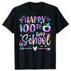 Lustiges Glückliches 100. Schultag Regenbogen 100 Tage 100% Baumwolle T-Shirts Herren Casual T-Shirt Locker Übergröße Streetwear T-Shirt