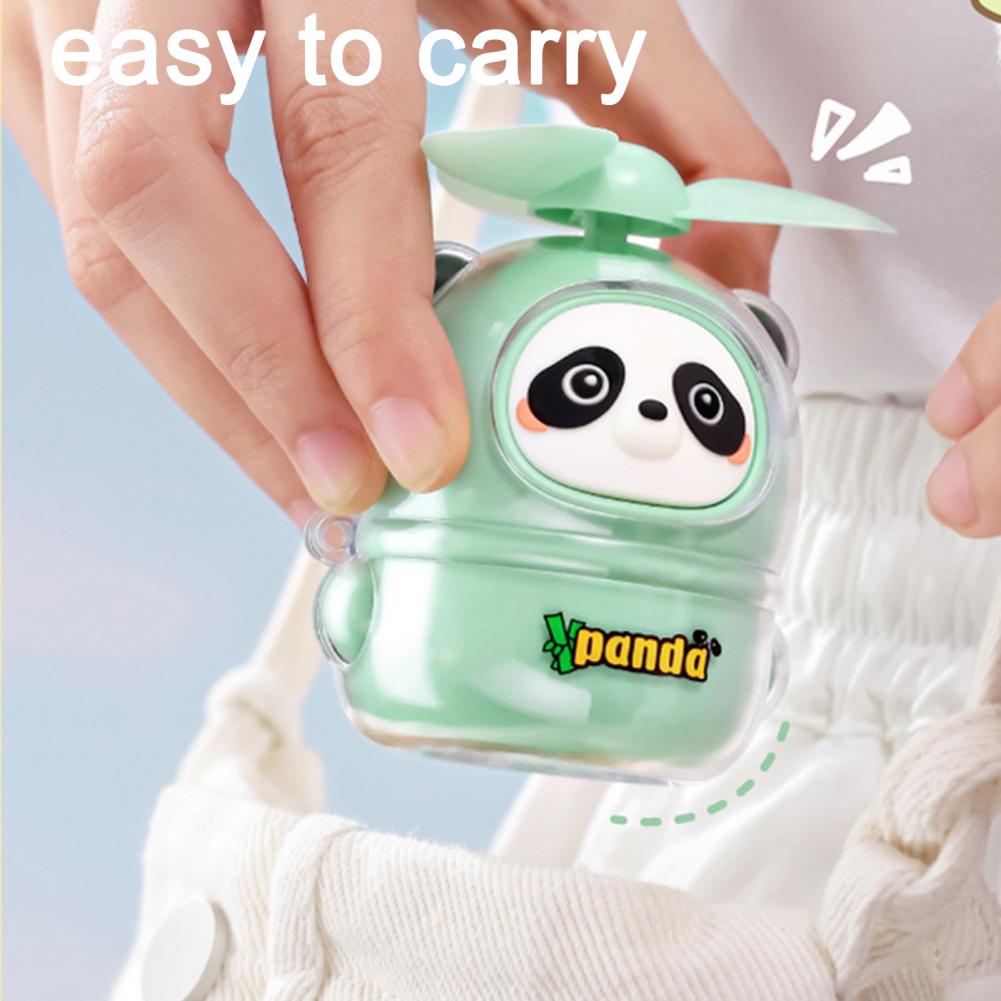 Handheld Fan Panda USB Rechargeable Portable Mini Fan Cartoon Electric Fan With Soft Blades Low-Noise Personal Pocket Fans