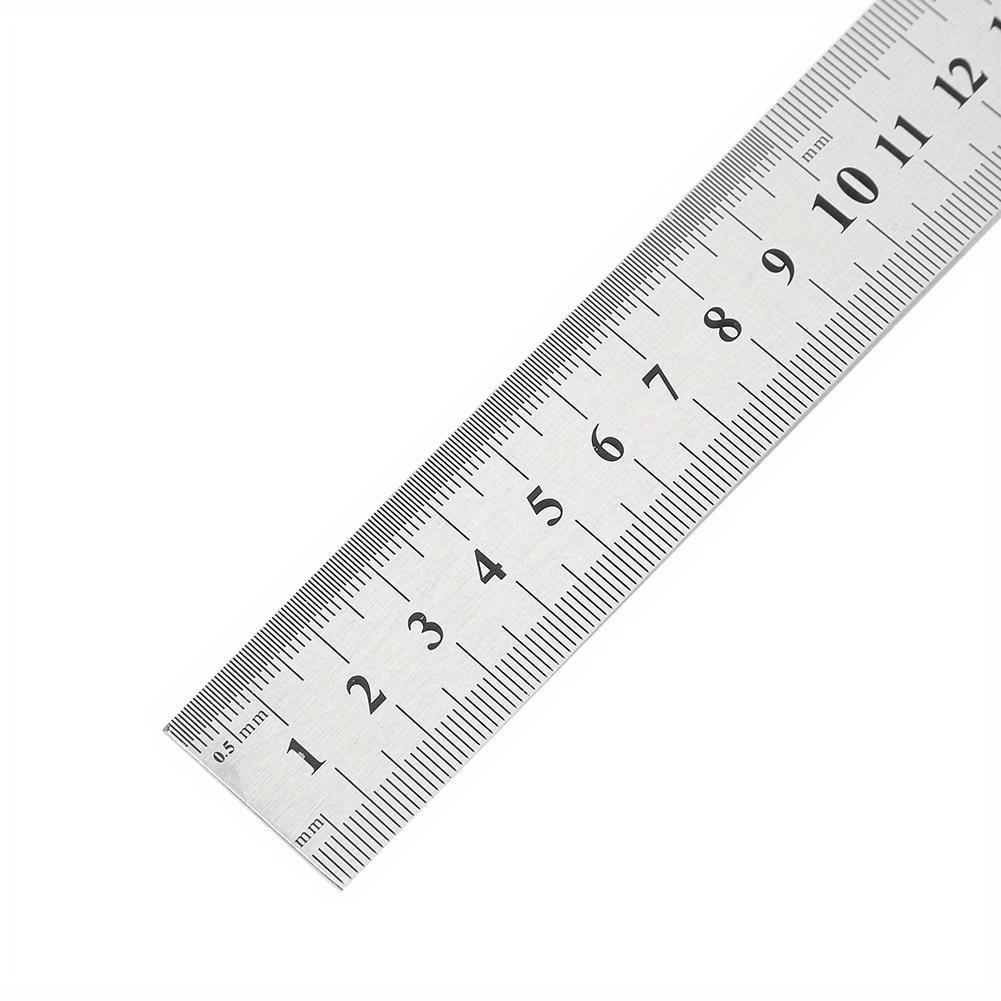 1 Stück Edelstahl Metall Lineal Gerade Doppelseitig Präzisionsmesswerkzeug Skala Metrisches Lineal Zubehör 30cm