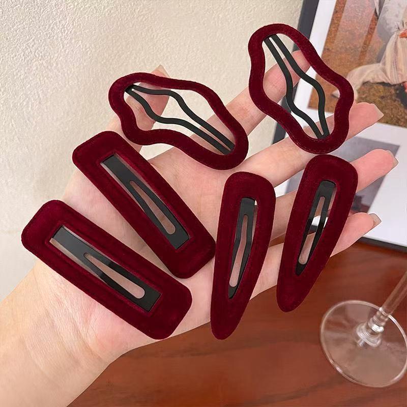 French Retro Red Cloud Waterdrop Hair Clip for Women - 2025 Temperament BB Side Clip Headwear