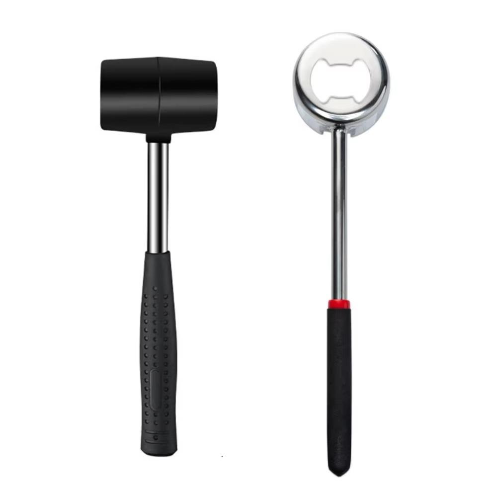 1Set with Corkscrew Coconut Puncher Stainless Steel Wood/Rubber Handle Coconut Opener Kit Professional Coconut Breaker