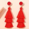 Boho bunte Quastenohrringe für Damen Schichtohrringe Hängeohrringe Schmuck Geschenk für Weihnachten Geburtstag