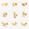 CANNER Micro Inlaid Cubic Zircon Piercing Helix Tragus Earring For Women 925 Silver Stud Earring Delicate Daily Jewelry