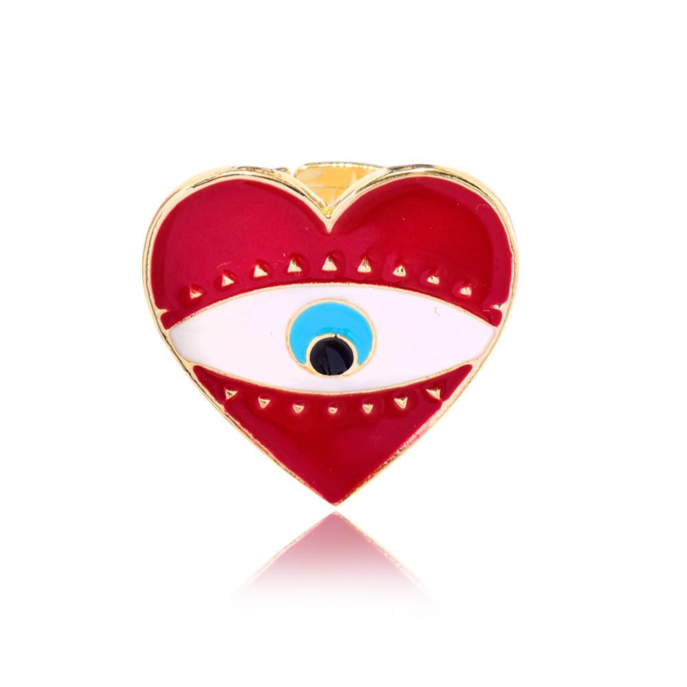Artistic Eye Heart Ring For Women Alloy Material Ideal For Special Occasions