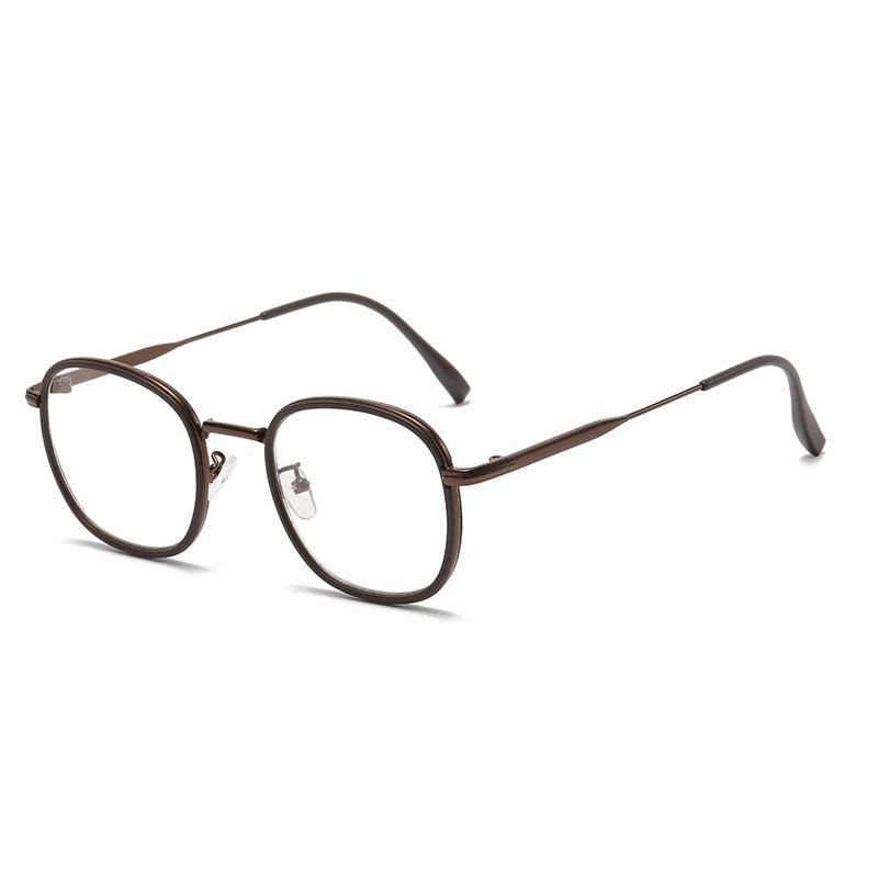 Anti-Blue Light Discoloration Glasses Round Frame White Plain Student Glasses Frame Degree Myopia Finished Product Generation Tide