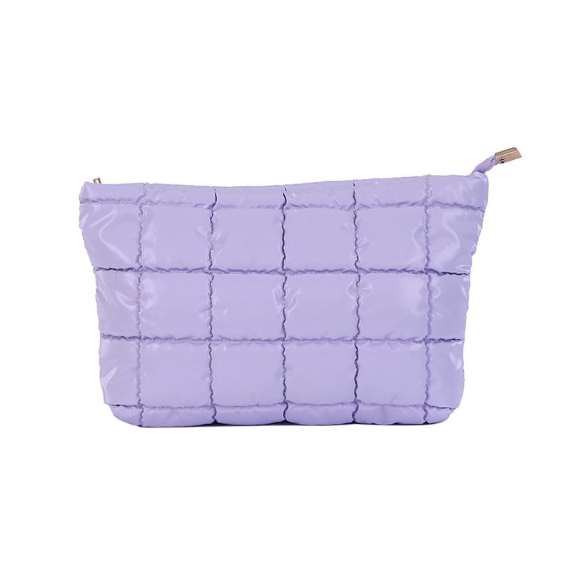 Women Simple Bubble Cosmetic Handbag Travel Organizer Makeup Lipsticks Cotton Pouch Fashion Large Capacity Zipper Bag For Girls