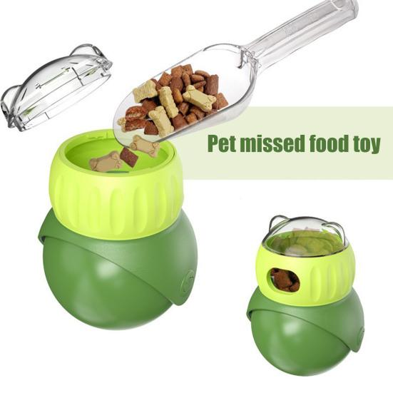 Cat Treat Dispenser Puzzle Toy Interactive Tumbler Puzzle Feeder Auto-Balancing Owl Food Leaking Slow Feeder for Indoor Cats Training
