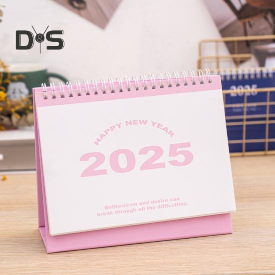 2025 Small Desk Calendar Standing Flip Desktop Calendar Monthly Planner Time Management Organizer for Home Office School