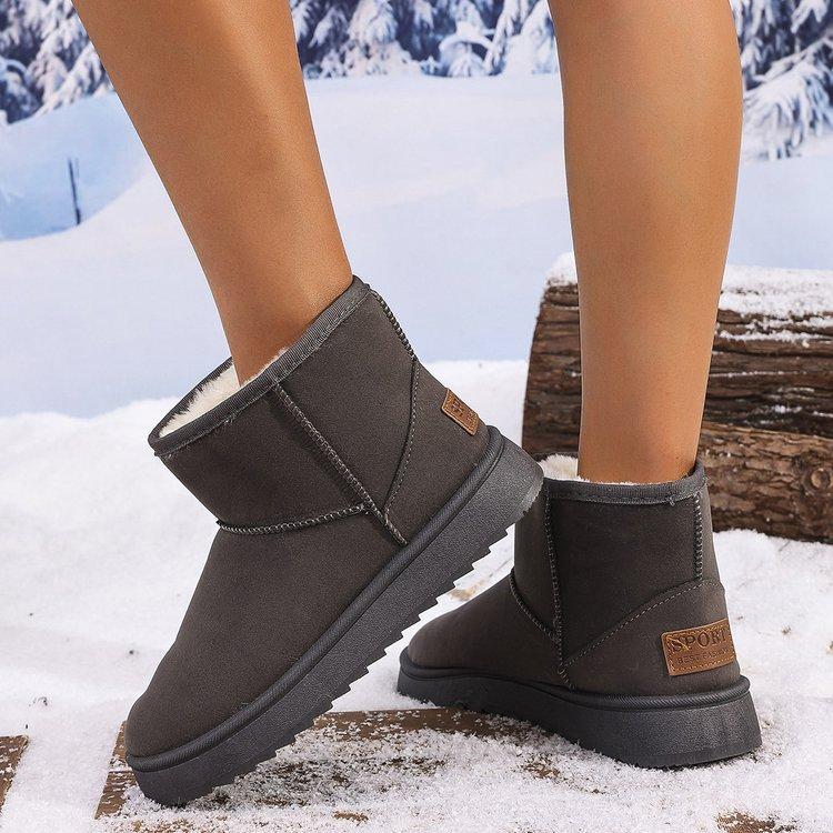 Women's plush lining-soft and not tired feet thick bottom heightening home and outdoor thickening warm lightweight comfortable cotton shoes snow boots