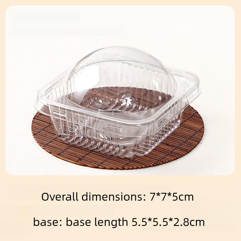 Transparent round Egg Yolk Pastry Box Rice Cake Snowy Bride Box Single Bottom Tray Bag for Baking Cooking Supplies