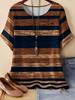 Vintage Women Summer Stripe T-Shirt 3D Printed Streetwear Casual Tees O-Neck Short Sleeves T-Shirt Fashion Y2k Woman Clothing