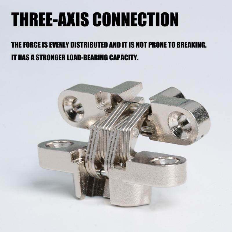 3 Stück verdeckte Kreuzbänder Türscharnier Zinklegierung automatisch schließendes Türscharnier Möbelbeschläge für Schrank Schrank Holzkiste