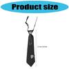 Student Pre Tied Neck Ties Preepy Look Heart Pin Metal Chain Dark Tie Cravat Vintage Neck Wear Accessories