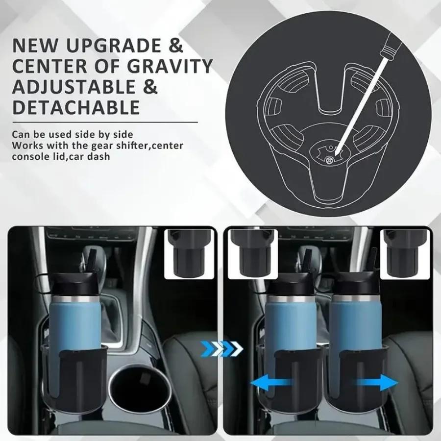 Upgraded Car Cup Holder Expander With Adjustable Base For Car Organizer, Compatible With Yeti Big Bottles