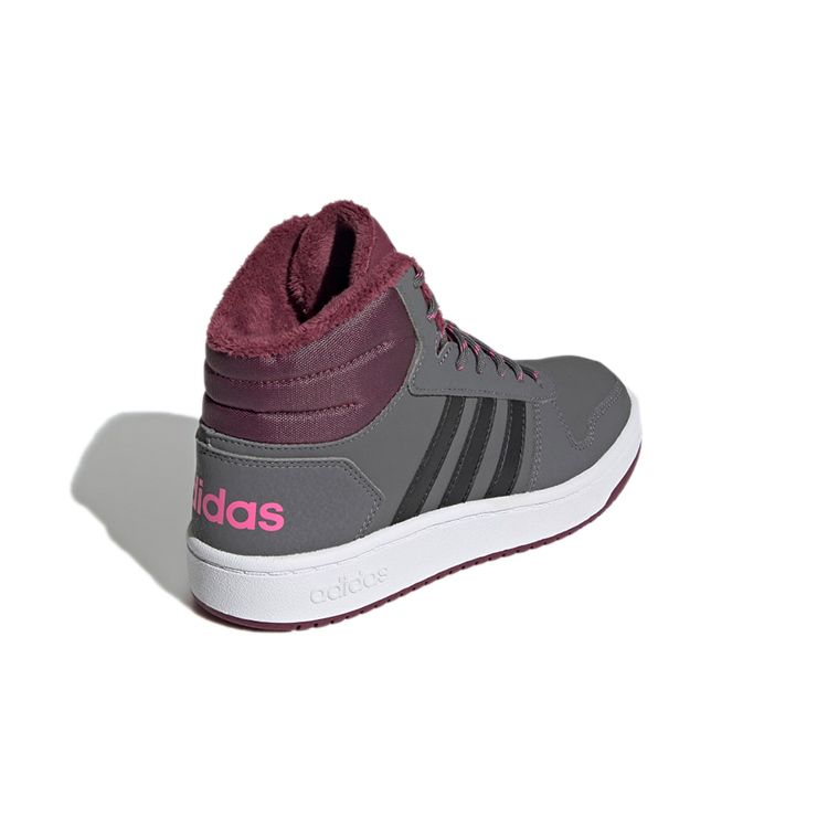 Adidas Neo Hoops 2.0 Comfortable Versatile Durable Mid-Top Kids Basketball Shoes Kids Sneakers Cool-Grey GZ7796
