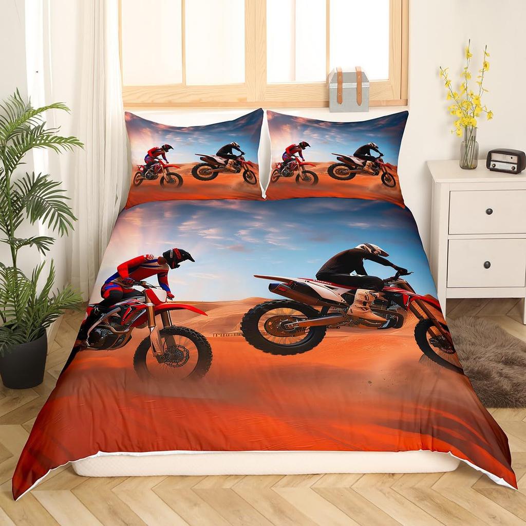 Three-Piece Bedding Off-Road Motorcycle 3D Digital Printing Bedding Home Textiles