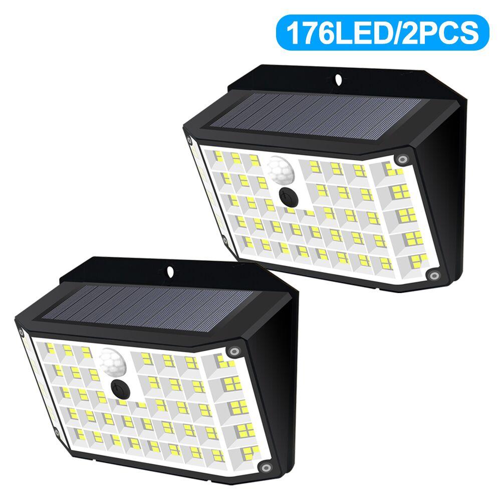 Solar Outdoor Lights 248/176/158 LED With Motion Sensor 3 Modes IP65 Waterproof Security Wall Lights For Front Door Garage Yard
