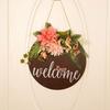 Pink Flower Arrangement Welcome Sign with Flowers Front Door Welcome Sign  Porch Hanging Decor
