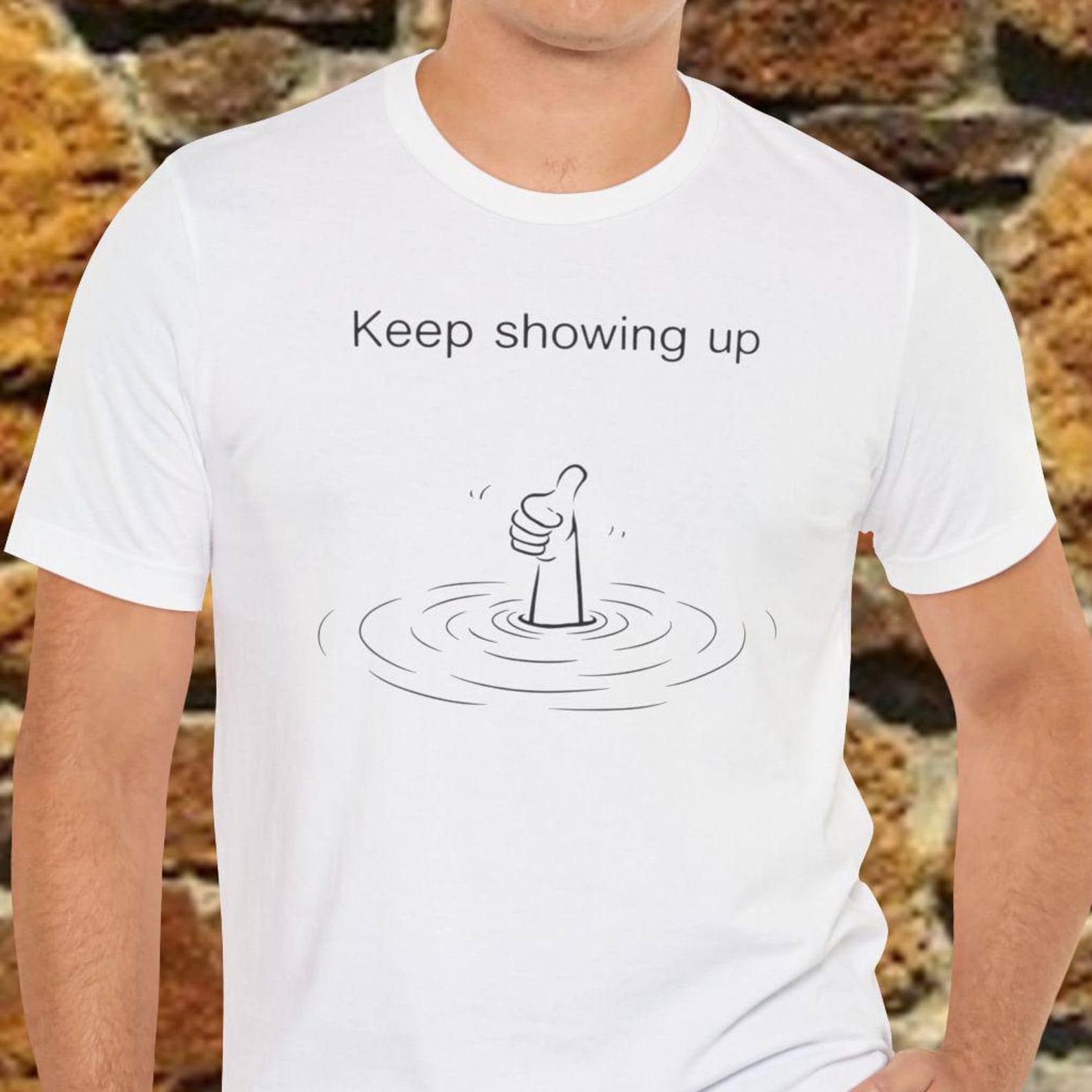 Keep Showing Up T shirt, Finger Up Shirt, Minimal Line ArT shirt, Be Strong Motivation Tee, Mental Health Shirt Gift XL