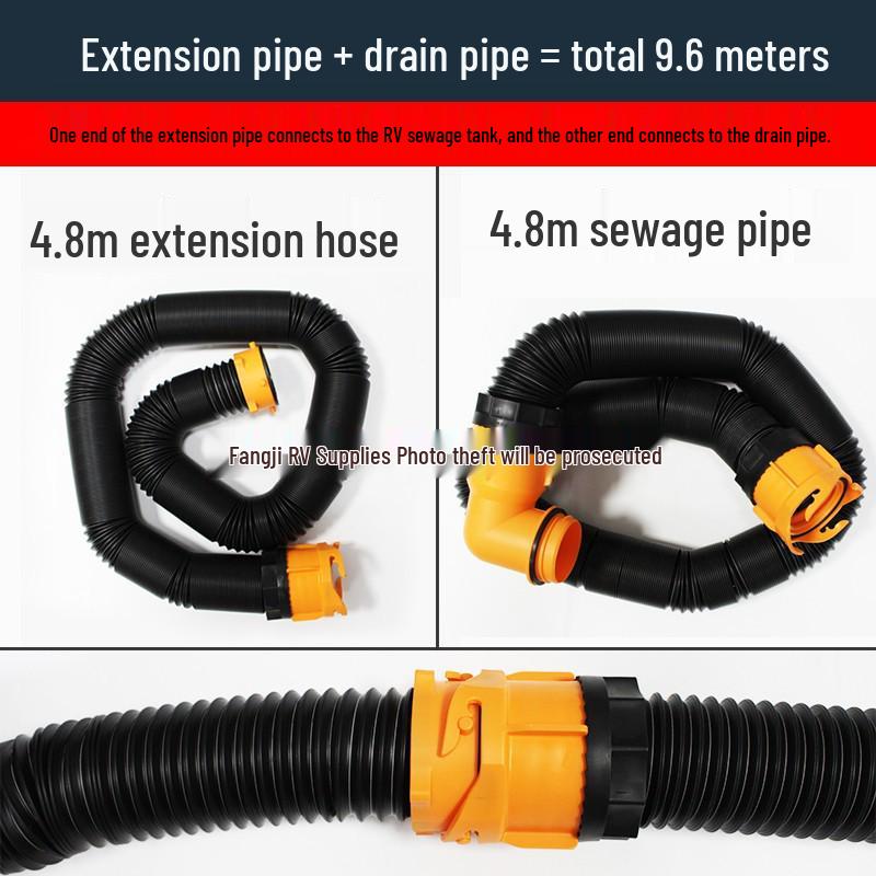 Amerikanischer Stil Wohnmobil Campingplatz Teleskopischer Grauwasserablaufschlauch & Fäkalientank
