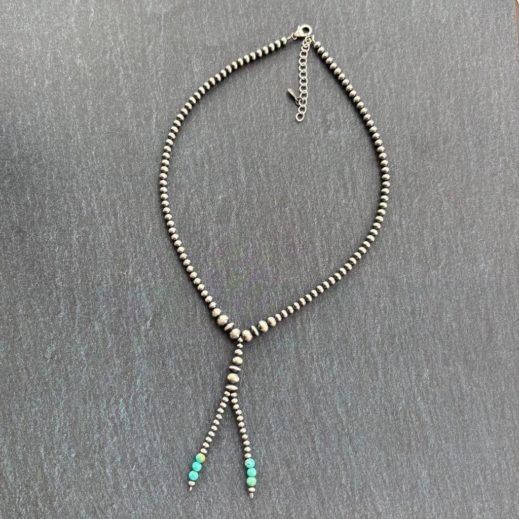Used Directly imported from AmericaNew Navajo pearl & turquoise lariat necklace
