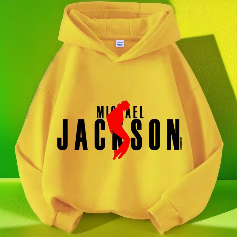 Michajackson Bad Album Print Kids Hoodie, Unisex, Vintage Hip Hop Pullover Hooded Sweatshirt, Casual Streetwear Top