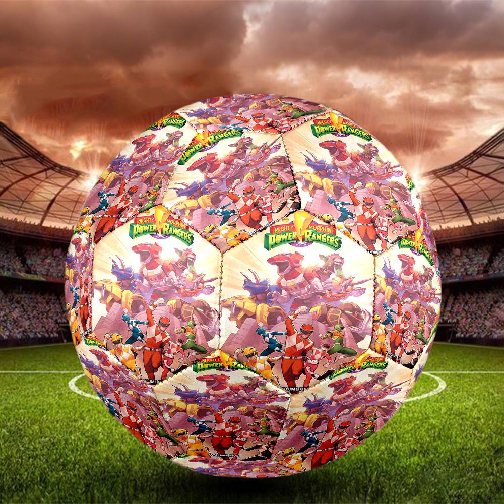 Mighty Morphin Power Rangers Print Size 5 Soccer Ball, Standard Match Football for Sports Game and Team Practice, Ideal Gift for Soccer Fans