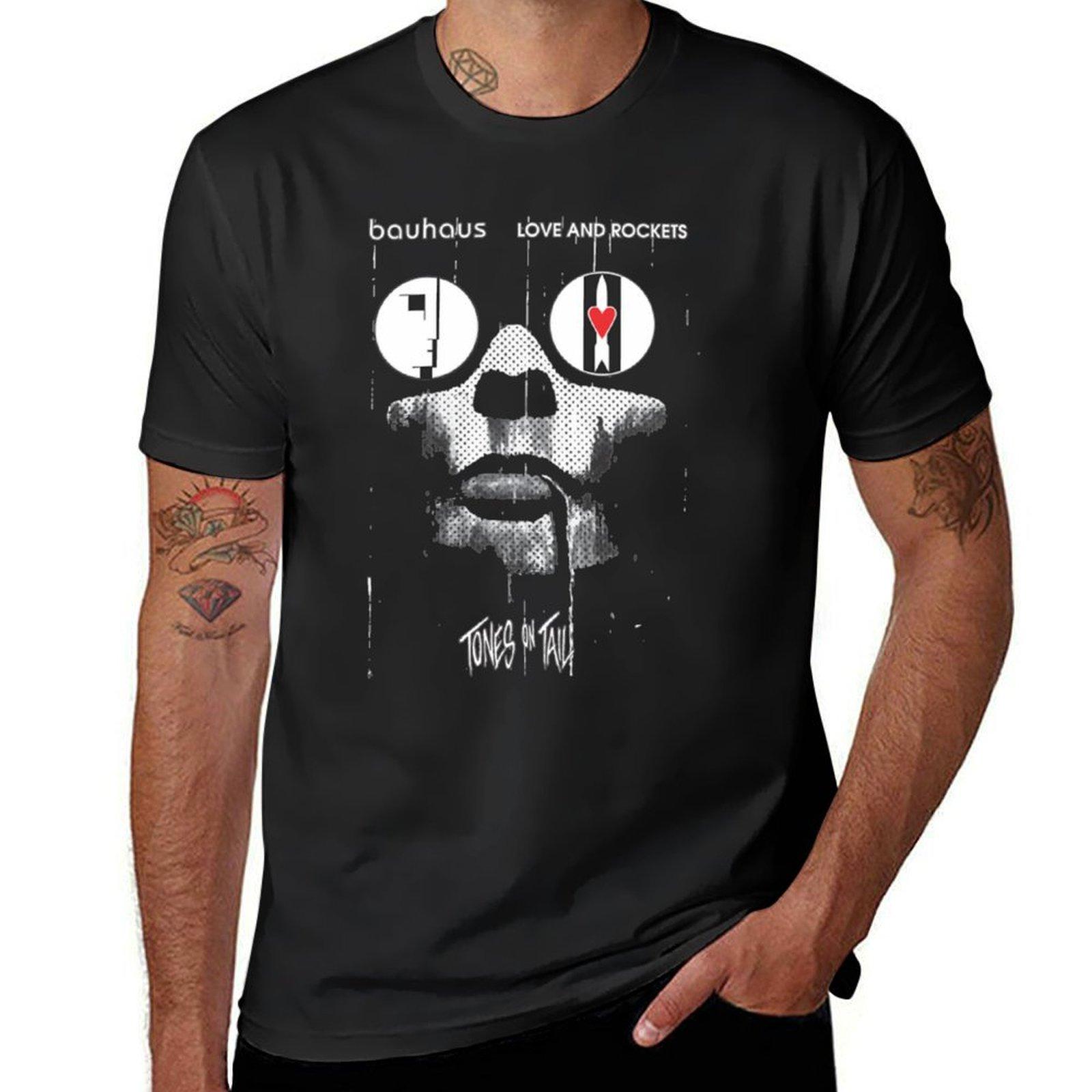 Баухаус Тоны на Хвосте Любовь и Ракеты Футболка Летний топ Блузка больших размеров мужские футболки 4XL