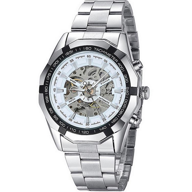 Best-Selling Men's Automatic Skeleton Watch, Stainless Steel Large Dial Luminous Design