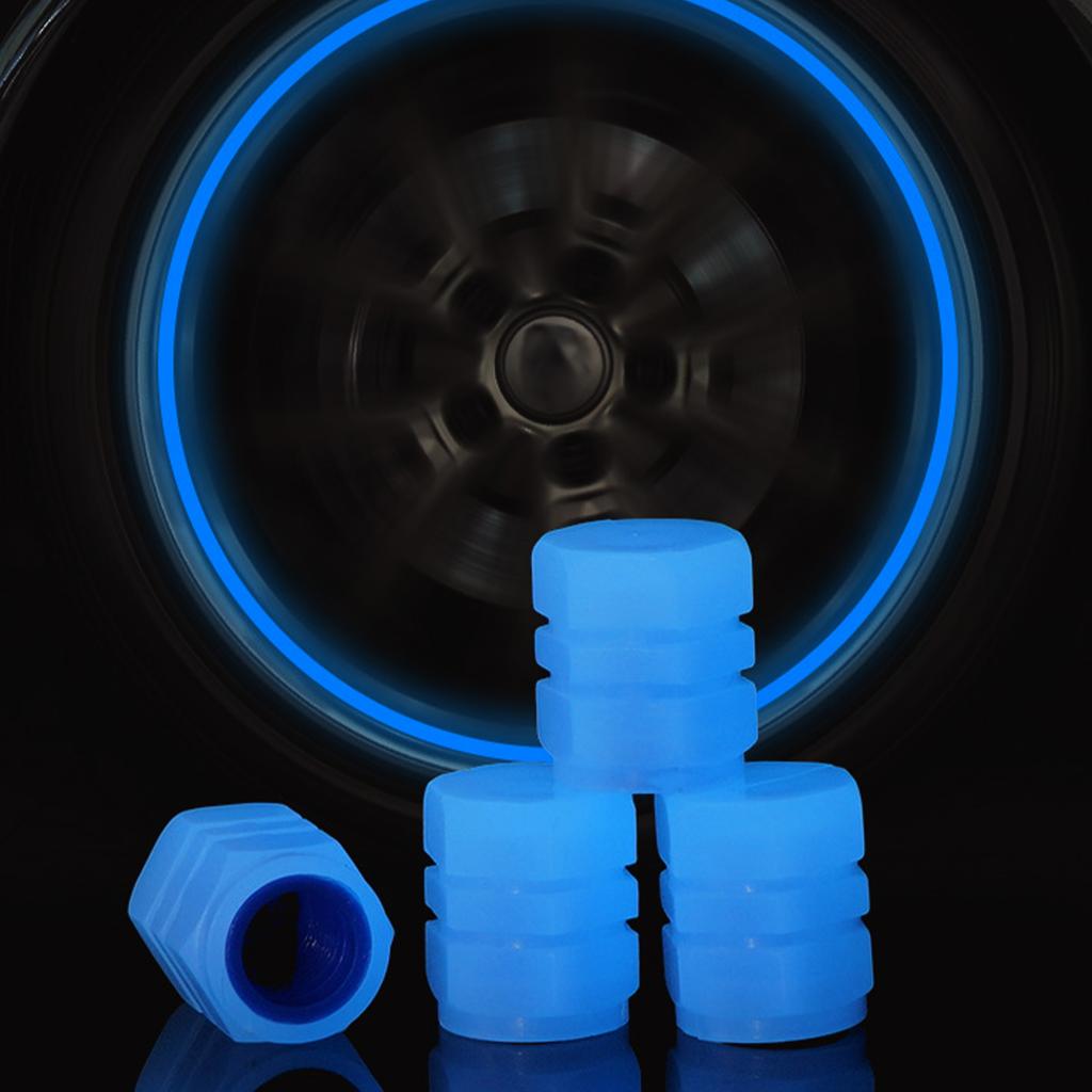 12pcs Luminous Tire Valve Caps Car Motorcycle Bicycle Wheel Tyre Hub Night Glowing Caps Tire Valve Stem Cover Fluorescent Decor Valve Stems 1