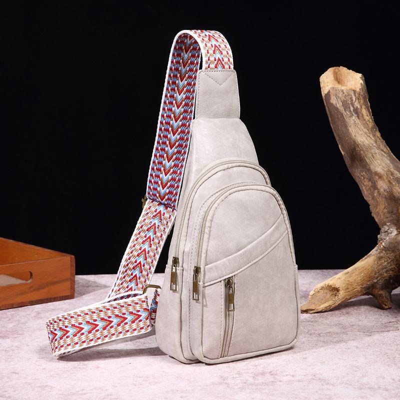 Women's Bag Casual Fashion Retro Breast Bag Solid Color Crossbody Bag Bohemian Style Fanny Bag