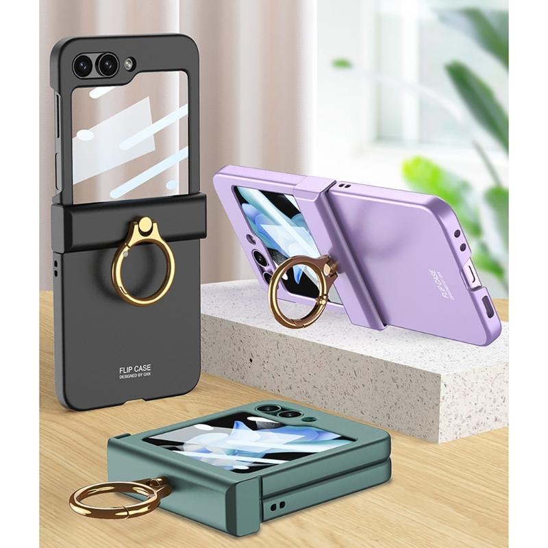 For Z Flip6 Scratch Resistant Smartphone Shell Magnetic Case With Hinge Guard, Full Body Sleeve, Integrated Screen Cover