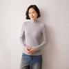Cashmere Ribbed Slim-Fit Sweater: Warm, Thick Half-High Collar Knitwear for Autumn & Winter
