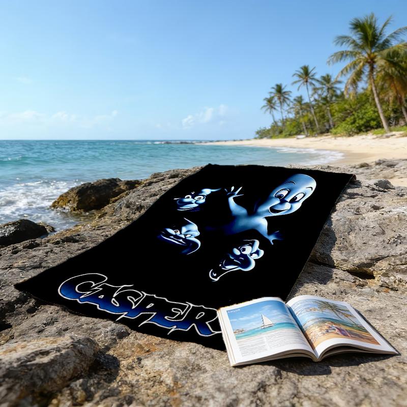 1pc Casper2 Beach Towel, Beach and Seaside Swimming Pool Equipment, Fashion Pattern, Rectangular, Travel Essentials